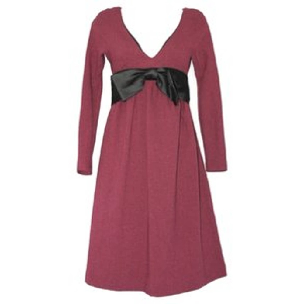 KATY RODRIGUEZ BLACK SATIN BELT BOW COCKTAIL DRESS 0